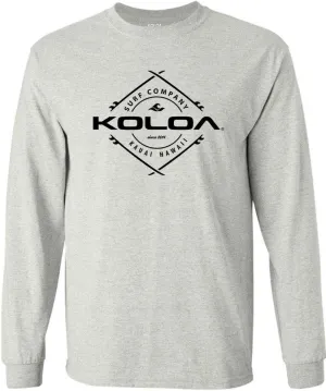 Koloa Surf Mens Diamond Boards Logo Long Sleeve Heavy Tee in Big and Tall Sizes