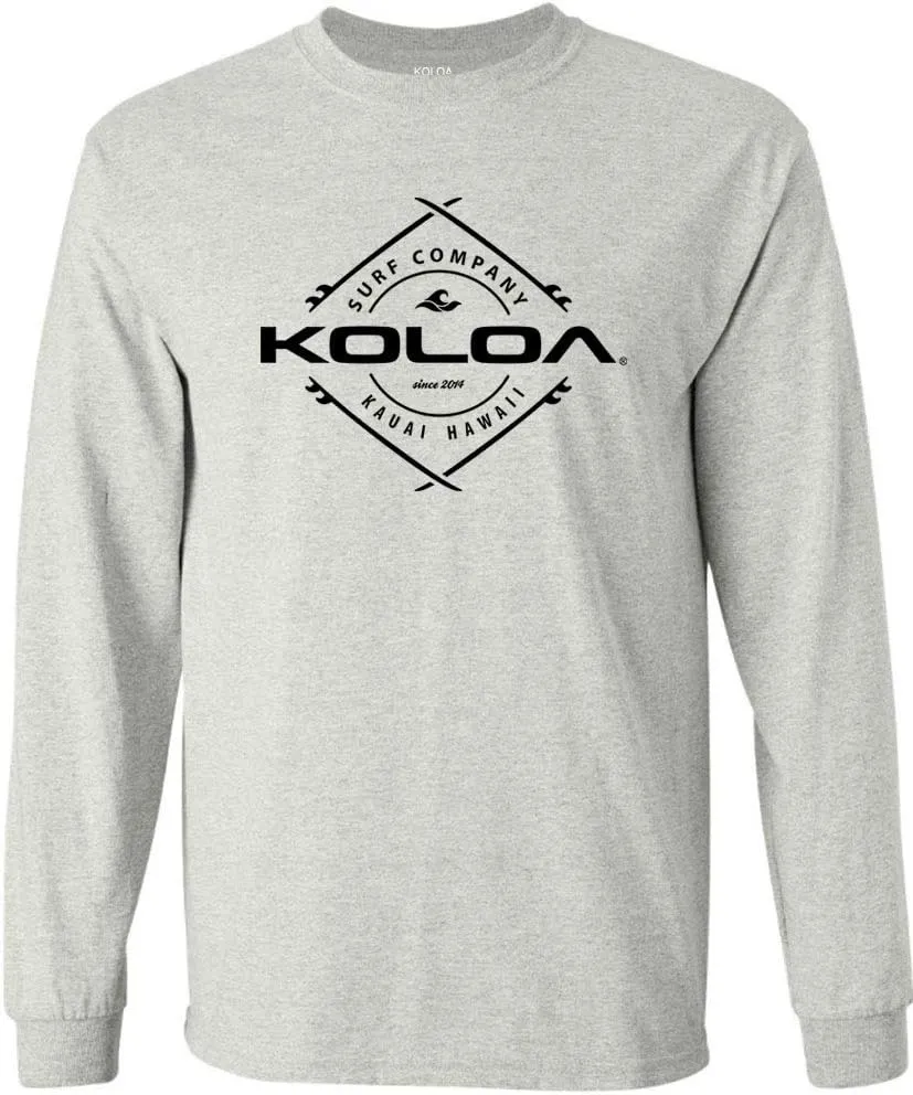 Koloa Surf Mens Diamond Boards Logo Long Sleeve Heavy Tee in Big and Tall Sizes