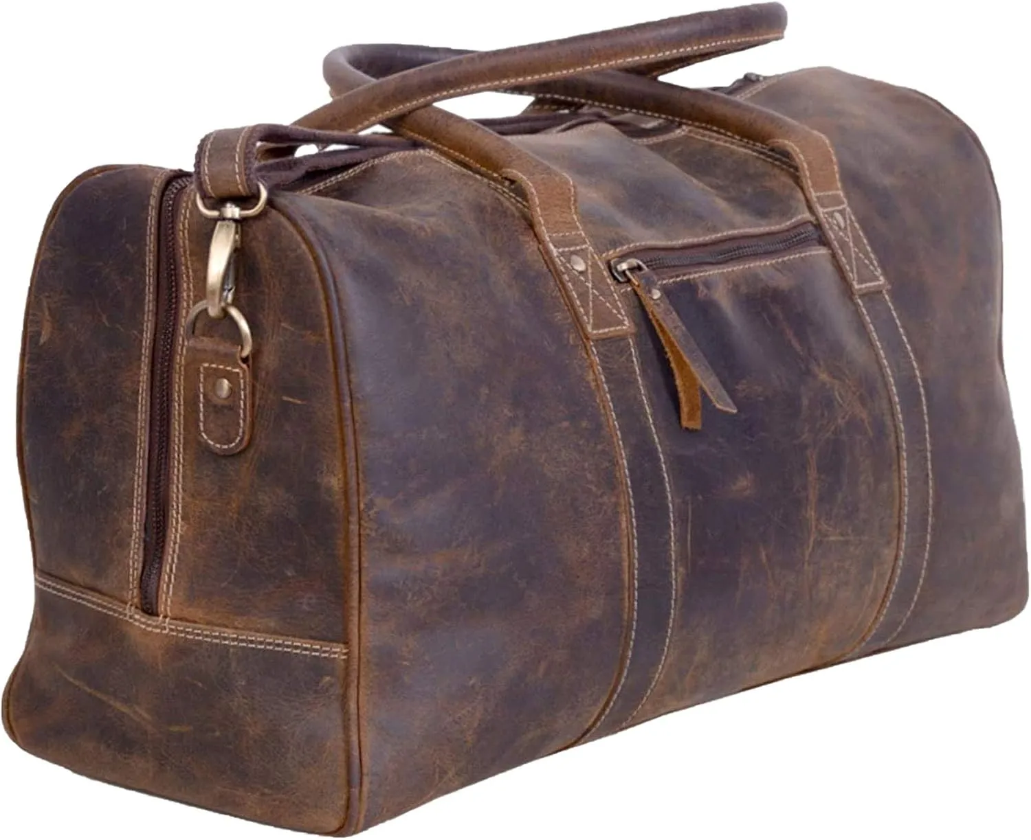 KomalC Leather Travel Duffel Bags for Men and Women Full Grain Leather Overnight Weekend Leather Bags Sports Gym Duffle