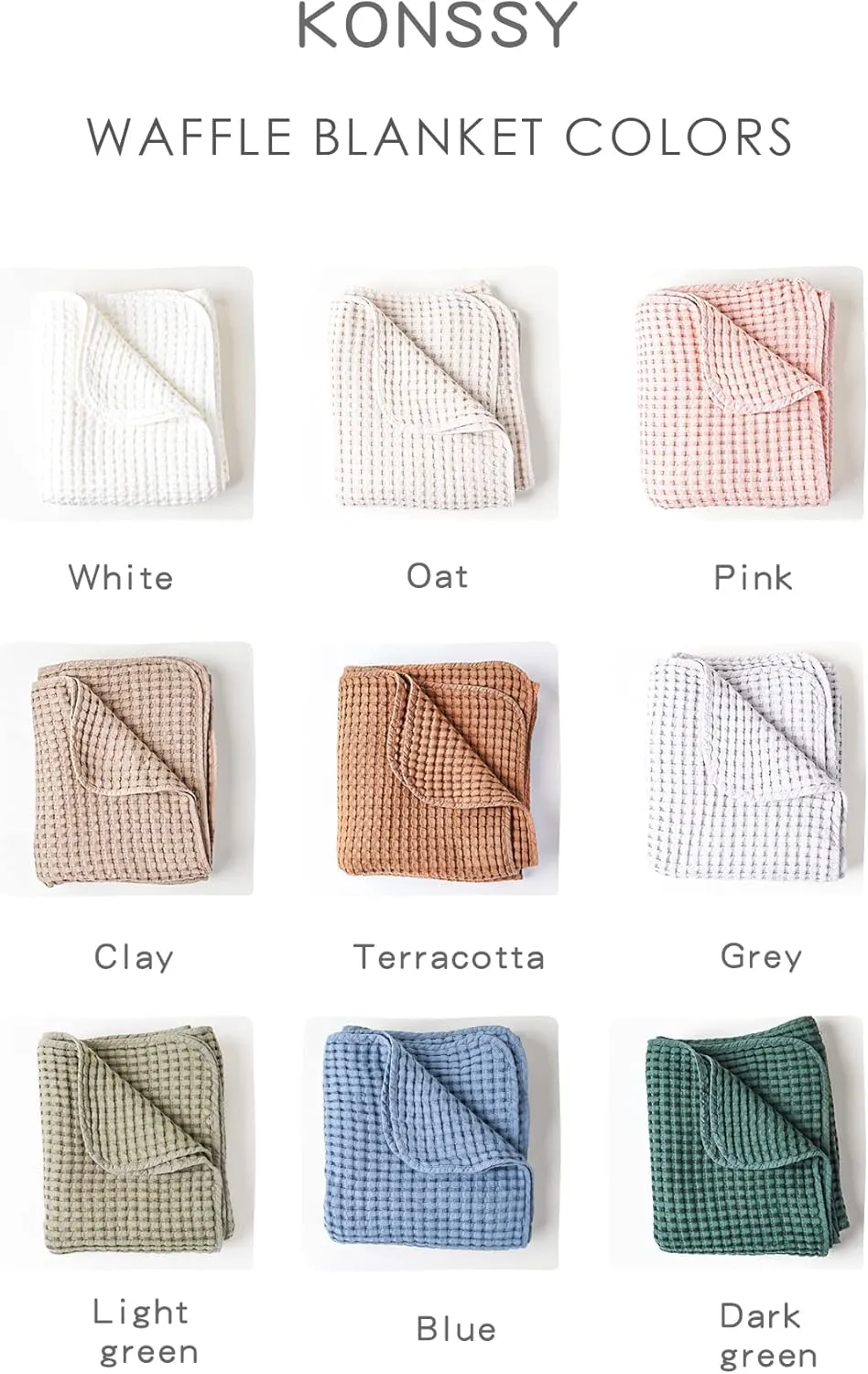 Konssy Waffle Baby Blanket - Soft & Cozy Nursery Swaddle Blanket, Lightweight Toddler Throw for Boys & Girls, Ideal for Wrapping(Brown)