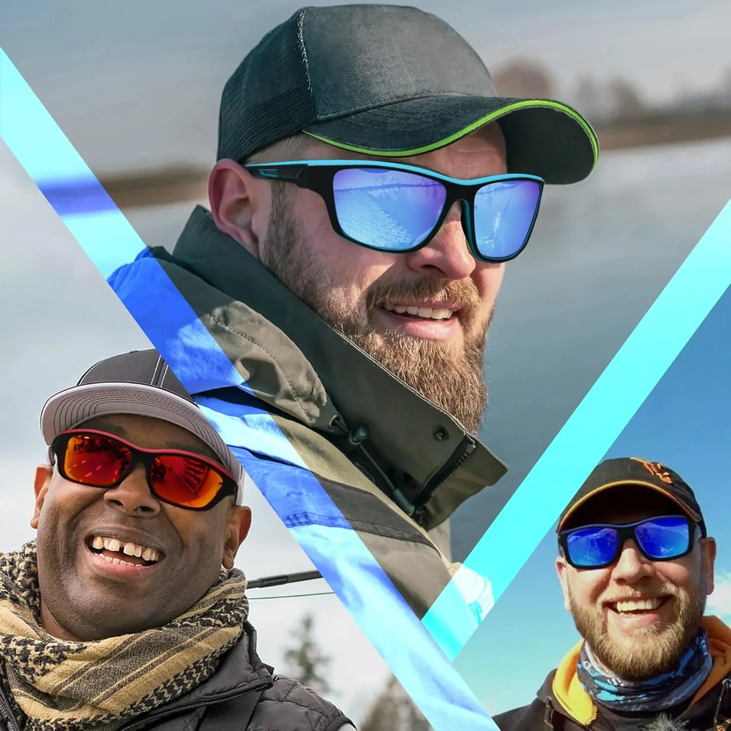 KUGUAOK Polarized Sports Sunglasses for Men Driving Cycling Fishing Sun Glasses 100% UV Protection Goggles