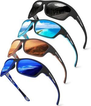 KUGUAOK Polarized Sports Sunglasses for Men Driving Cycling Fishing Sun Glasses 100% UV Protection Goggles
