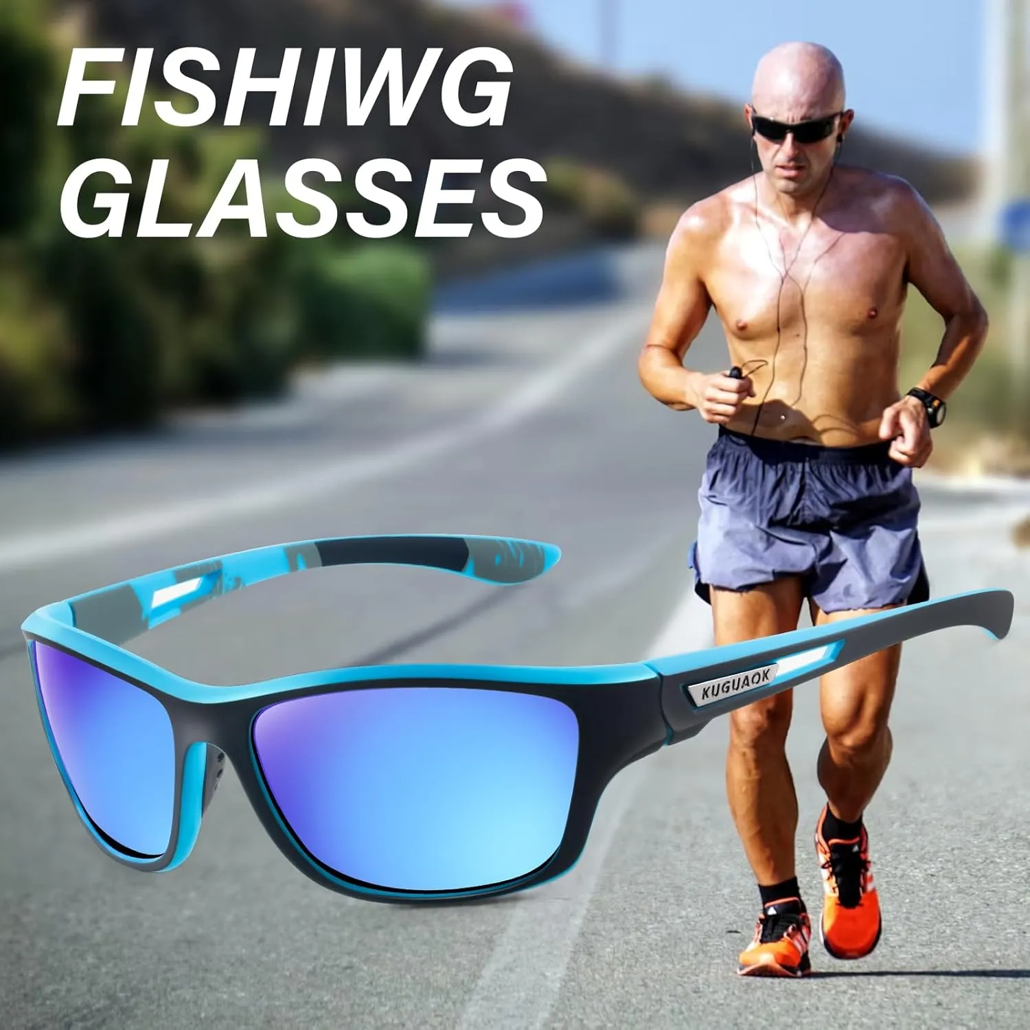 KUGUAOK Polarized Sports Sunglasses for Men Driving Cycling Fishing Sun Glasses 100% UV Protection Goggles