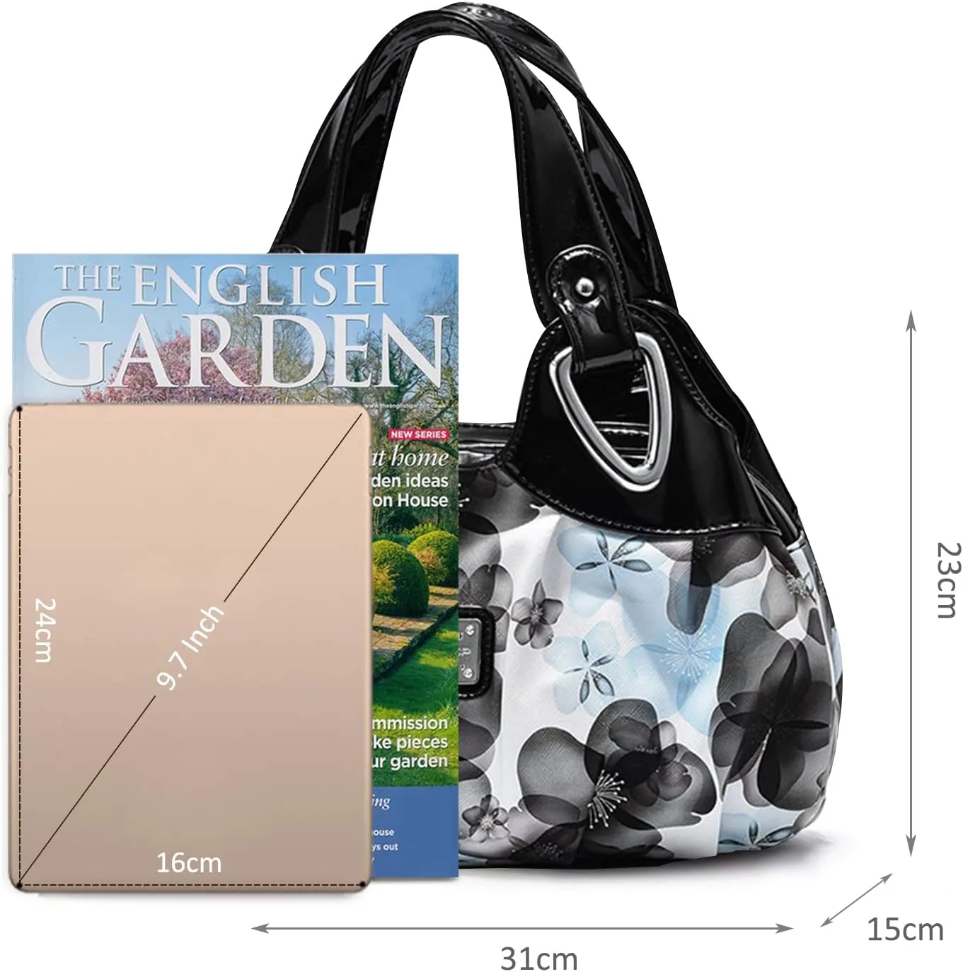 Ladies Fashion Handbags Elegant Top-handle Bags for Women Floral Shoulder Bags PU Leather