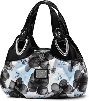 Ladies Fashion Handbags Elegant Top-handle Bags for Women Floral Shoulder Bags PU Leather
