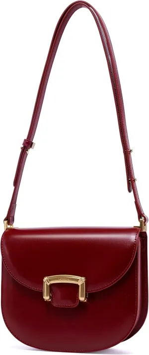 LAFESTIN Small Split Leather Crossbody Purses For Women with Adjustable Strap Shoulder Handbags with Credit Card Slot