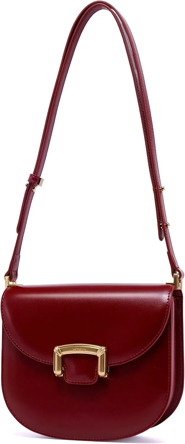 LAFESTIN Small Split Leather Crossbody Purses For Women with Adjustable Strap Shoulder Handbags with Credit Card Slot