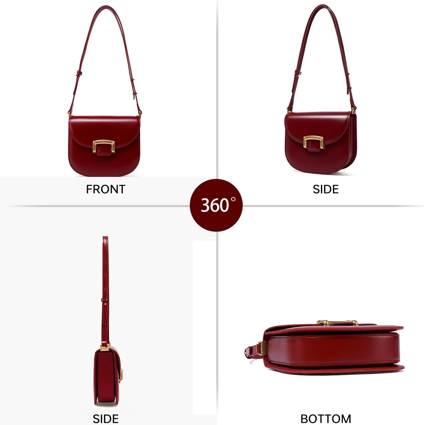 LAFESTIN Small Split Leather Crossbody Purses For Women with Adjustable Strap Shoulder Handbags with Credit Card Slot