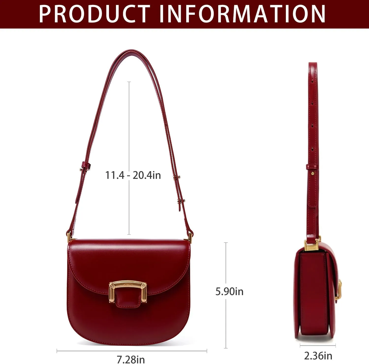 LAFESTIN Small Split Leather Crossbody Purses For Women with Adjustable Strap Shoulder Handbags with Credit Card Slot