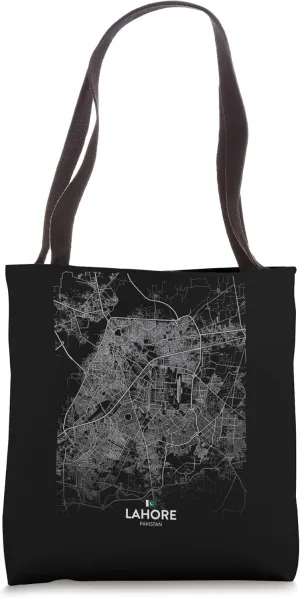lahore pakistan City Travel souvenir Street Flag Map Tote Bag