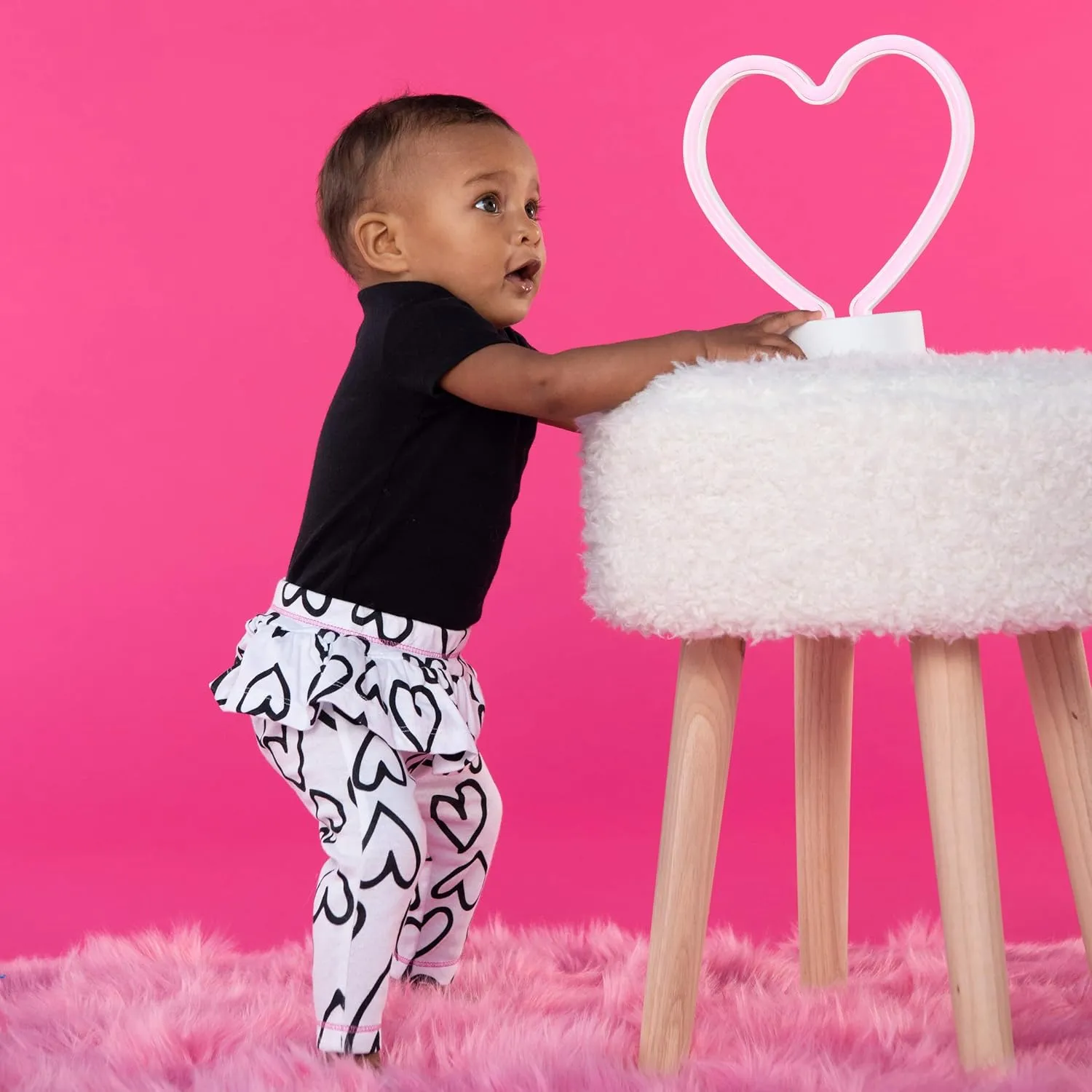Lamaze Baby Girls' Pull on Peplum Ruffle 2 Pack Leggings