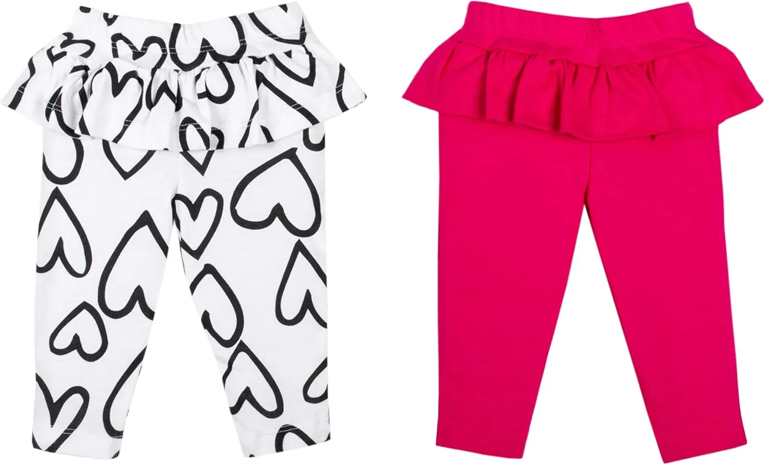Lamaze Baby Girls' Pull on Peplum Ruffle 2 Pack Leggings