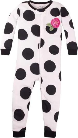 Lamaze Girls' Super Combed Natural Cotton Footless Stretchie One Piece Sleepwear, Baby and Toddler, Zipper, 1 Pack