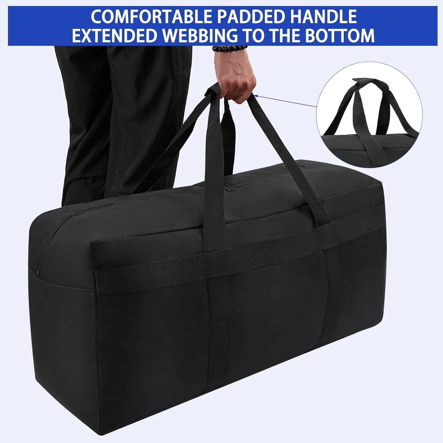 Large Canvas Duffle Bag Collapsible Duffle Bag for Women Travel Overnight Camping Heavy Items Storage and More (Canvas 100L)