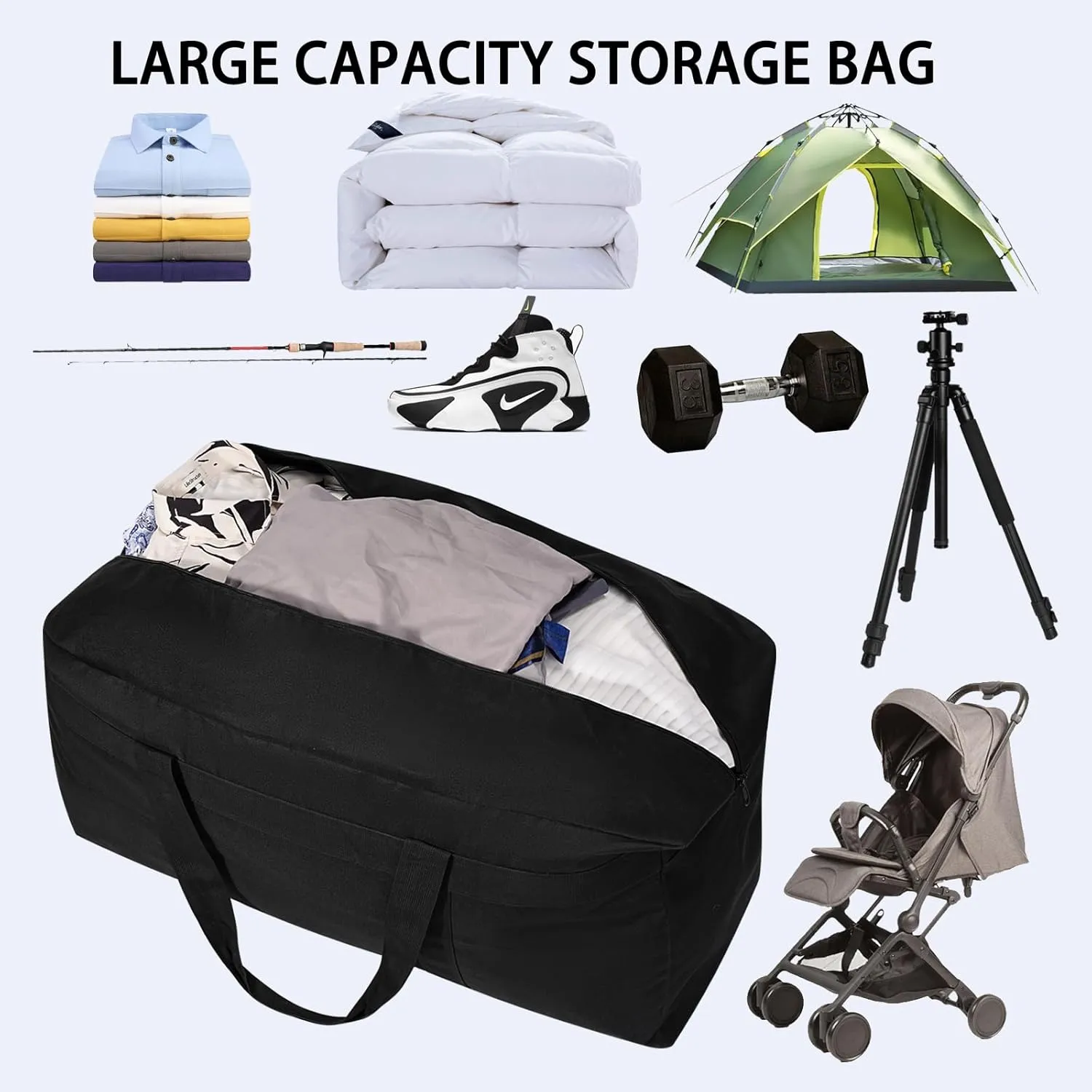 Large Canvas Duffle Bag Collapsible Duffle Bag for Women Travel Overnight Camping Heavy Items Storage and More (Canvas 100L)