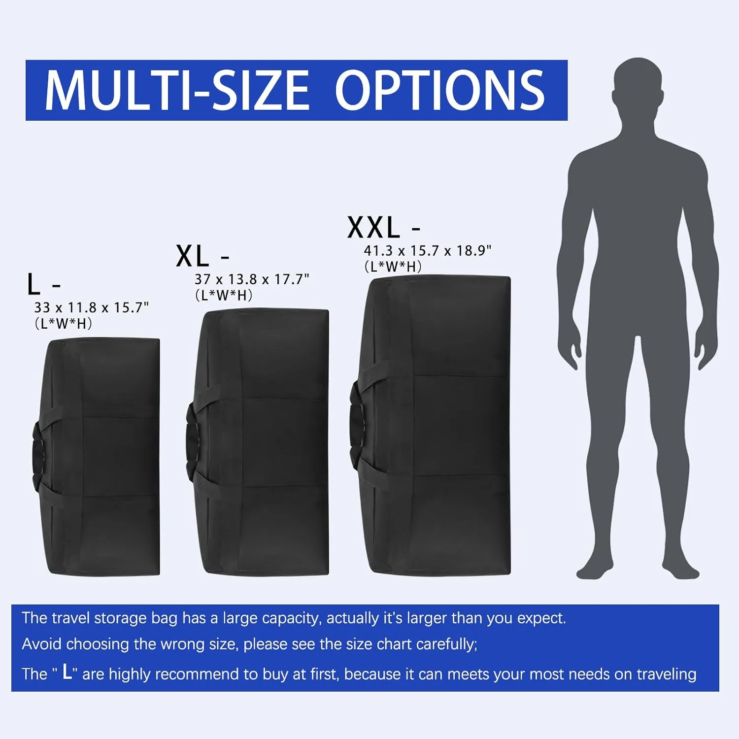 Large Canvas Duffle Bag Collapsible Duffle Bag for Women Travel Overnight Camping Heavy Items Storage and More (Canvas 100L)