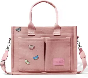 Large Canvas Tote Bag for Women with Pockets, Crossbody Shoulder Handbag Work Bags for Travel and Everyday Use