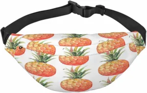 Large Crossbody Bag Waistpack Hawaiian Pineapples Healthy Sweet Fruit Food Juice Leisure Sports Fanny Pack Zipper Bag for Running, Travel
