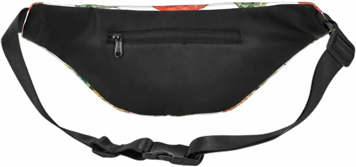 Large Crossbody Bag Waistpack Hawaiian Pineapples Healthy Sweet Fruit Food Juice Leisure Sports Fanny Pack Zipper Bag for Running, Travel