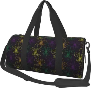 Large Duffle Bag for Travel - Mardi Gras Carnival Gym Bag for Women Men, Foldable Travel Bags for Women Men with Zippered Multiple Pockets