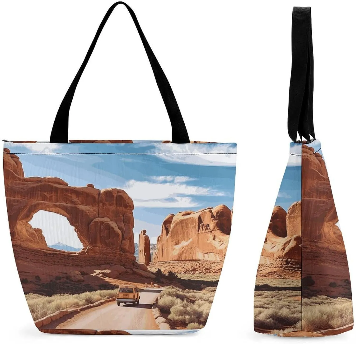 Large Grocery Bags Beach Tote Arches National Park Entrance Shopping Bag for Women Shoulder Bag for Travel Work Handbag