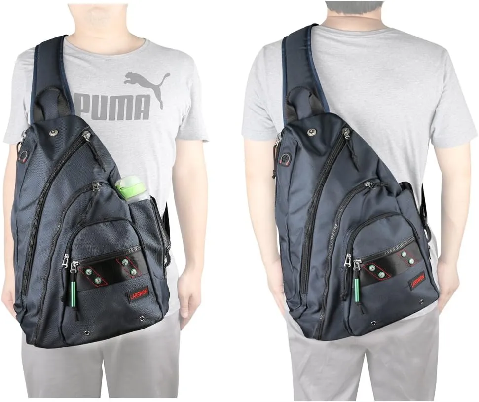 Larswon Sling Backpack, Sling Bag Laptop, Crossbody Bag Men, Shoulder Bags Blue