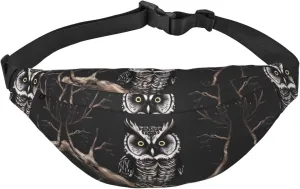 Late Night Owl Fanny Packs for Men Women Waist Packs Large Crossbody Belt Bag Bum Bag with Adjustable Strap