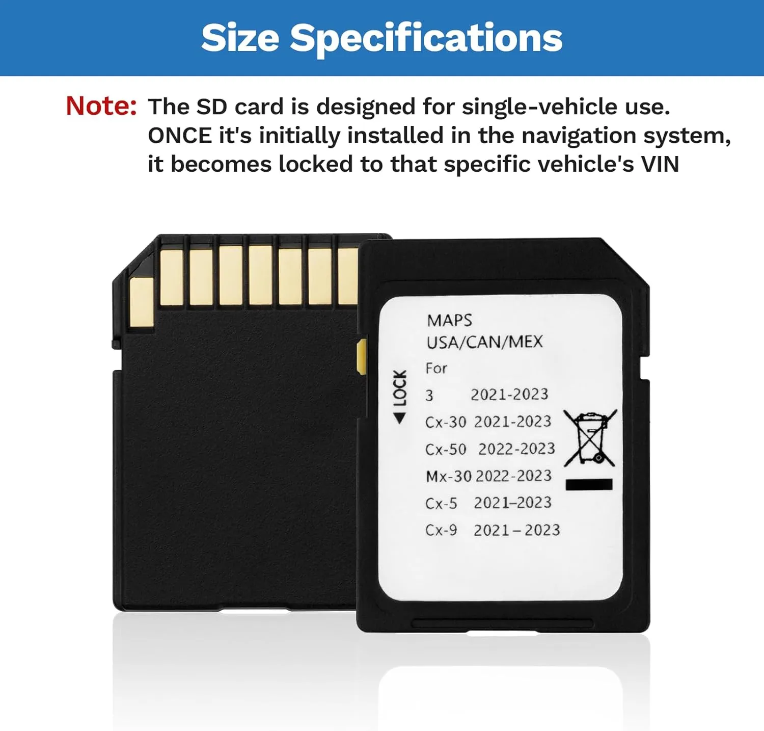 Latest Version Navigation SD Card Fits for 2021-2023 3 / CX5 / CX9 / CX30, 2022-2023 MX30 / CX50 Car GPS Navigation System for USA/CAN/MEX Maps TD2K-66-EZ1