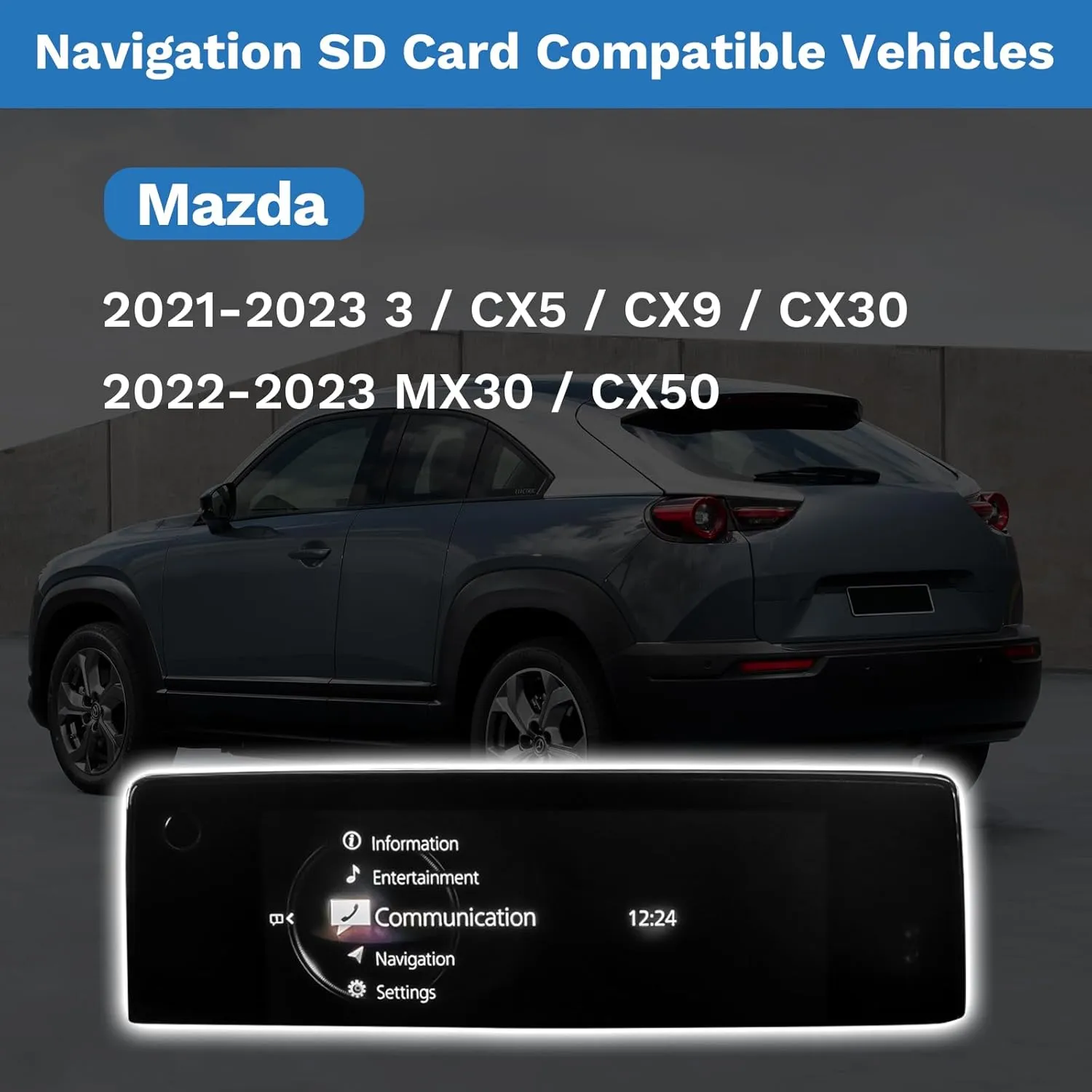 Latest Version Navigation SD Card Fits for 2021-2023 3 / CX5 / CX9 / CX30, 2022-2023 MX30 / CX50 Car GPS Navigation System for USA/CAN/MEX Maps TD2K-66-EZ1