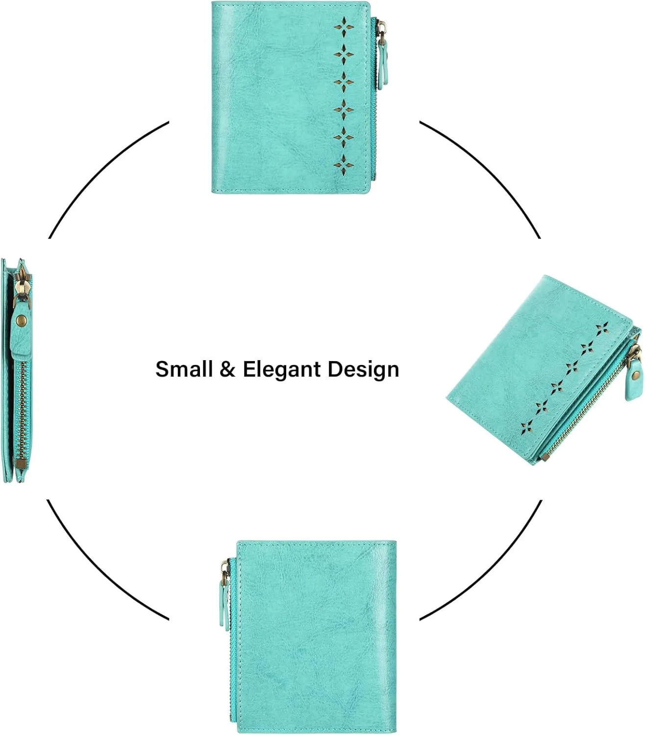 Lavemi Ultra Thin Small Compact Leather Womens Girls Wallets RFID Blocking Credit Card Holder for Women