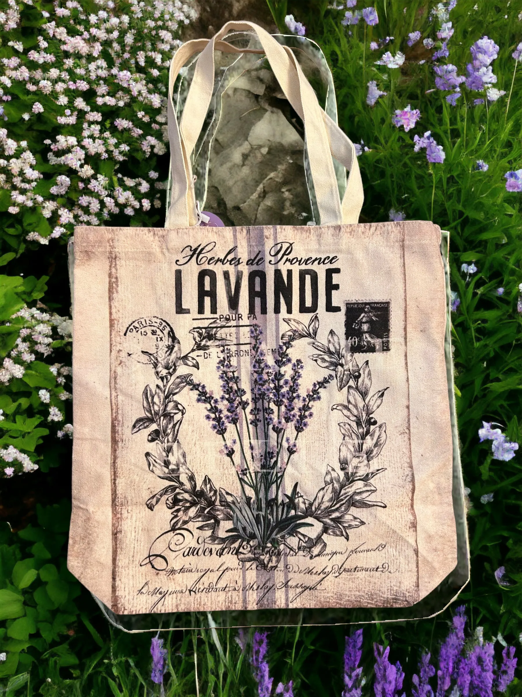 Lavender Canvas  Tote Bags