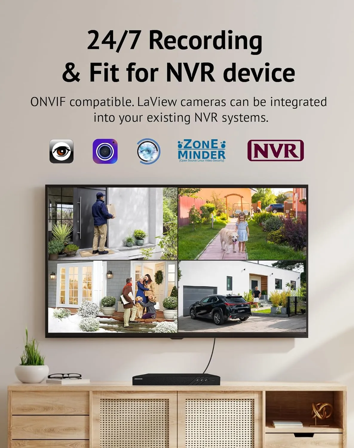 LaView Outdoor Security Cameras 3K 5MP HD,Cameras for Home Security with AI Human Detection,IP65 Waterproof,2-Way Talk,Clear Night Vision,2.4G WiFi,SD Card Slot&US Cloud Storage,Work with Alexa(2pcs)