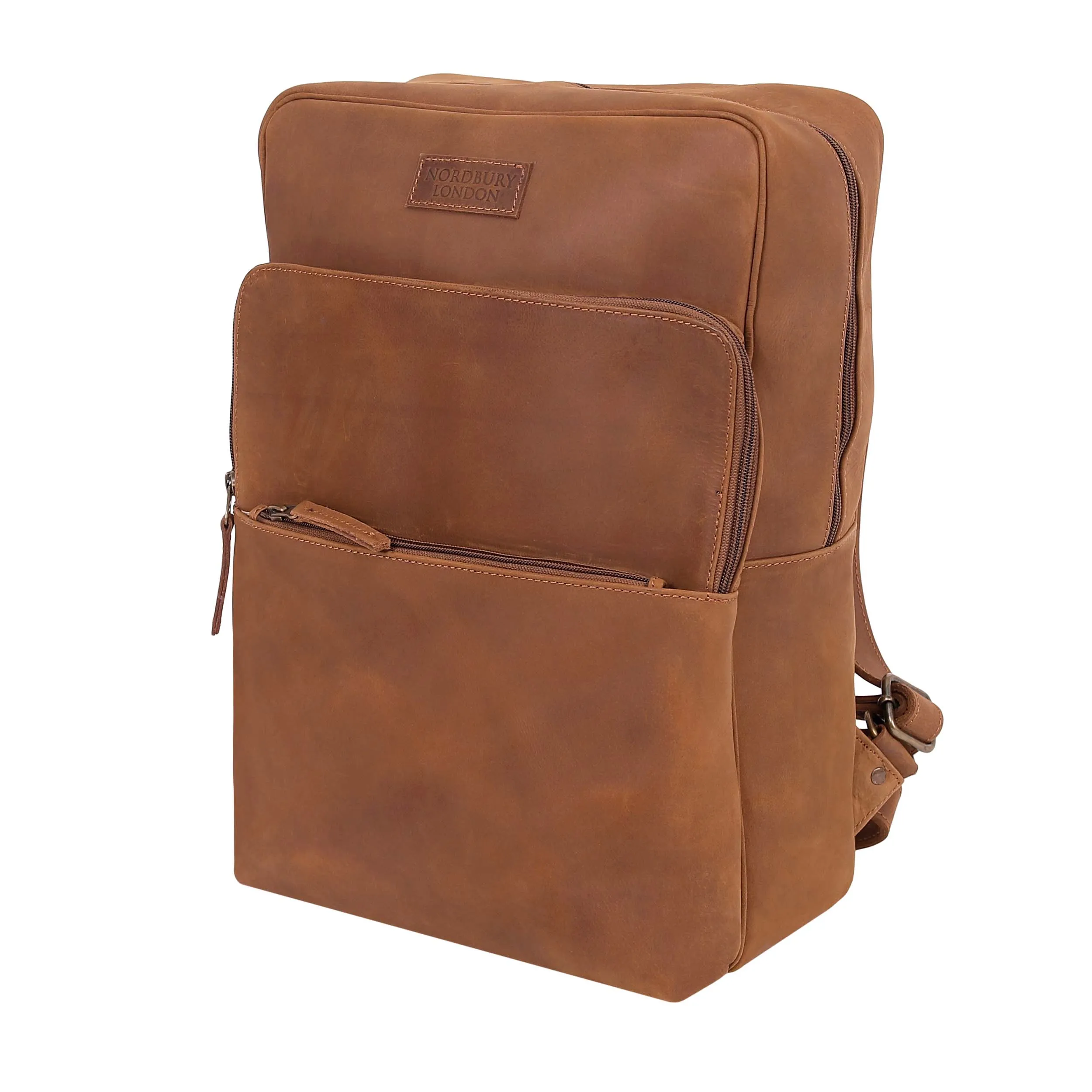 Leather Backpack 8891 - Light Brown