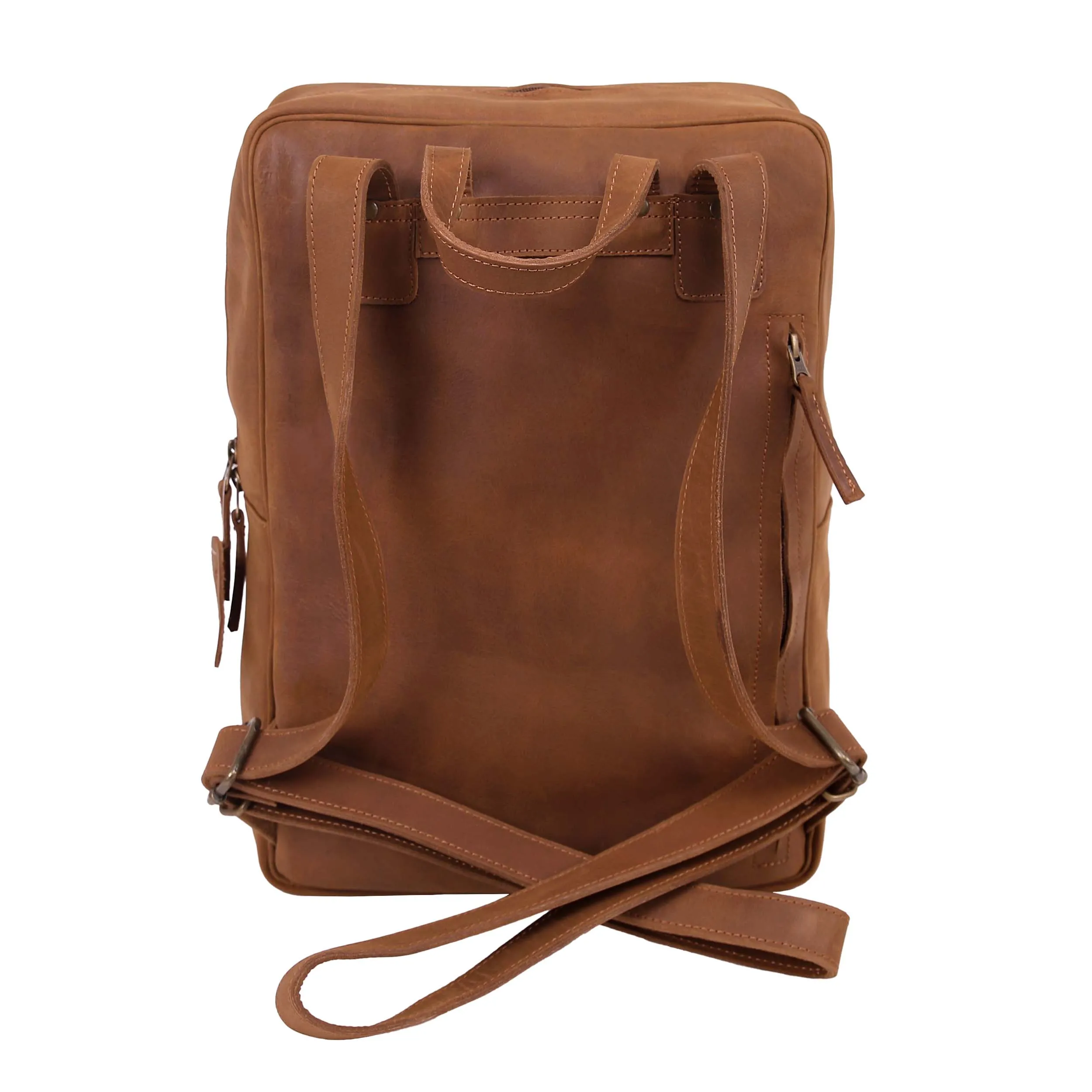 Leather Backpack 8891 - Light Brown