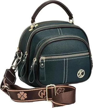 Leather Bag Multifunctional Women's Crossbody Sling Bag: Large Capacity Multi Compartment Design Travel Ready Shoulder Bag