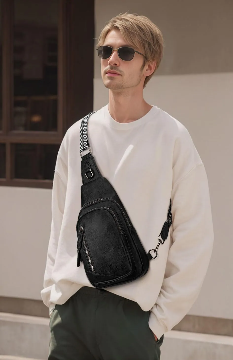 Leather Crossbody Bags Sling Bag for Women, Shoulder Backpack, Leather Sling Bag for Women Crossbody Purse Travel