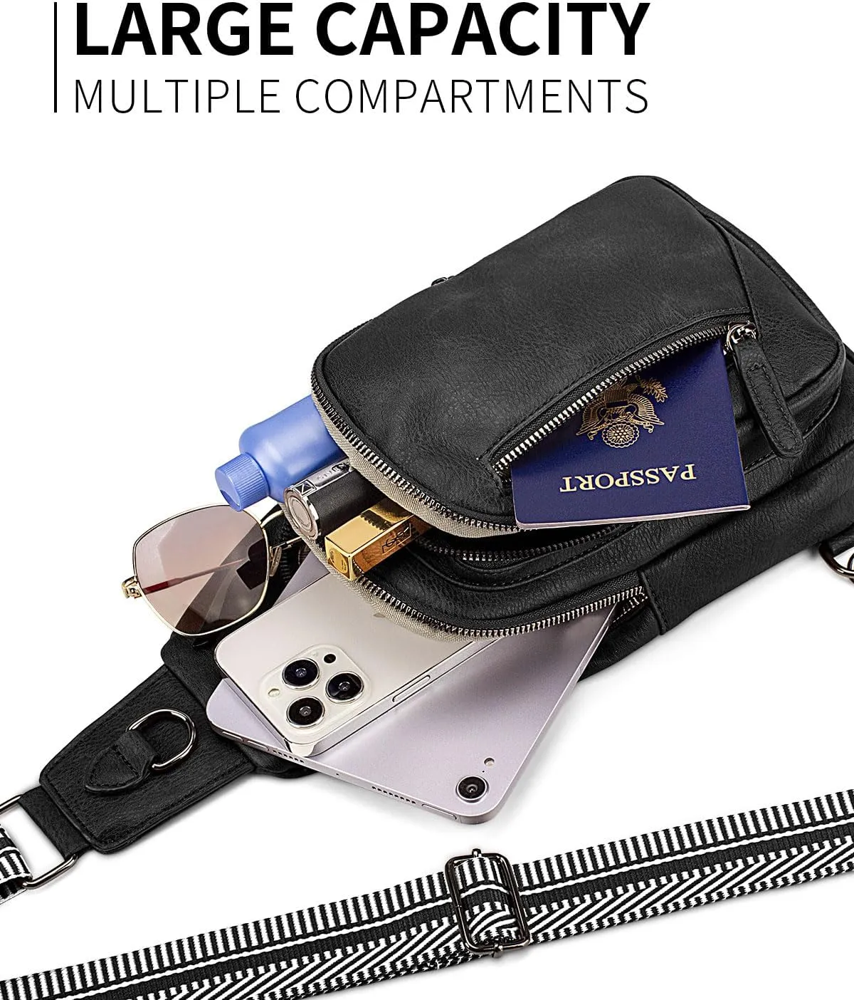 Leather Crossbody Bags Sling Bag for Women, Shoulder Backpack, Leather Sling Bag for Women Crossbody Purse Travel