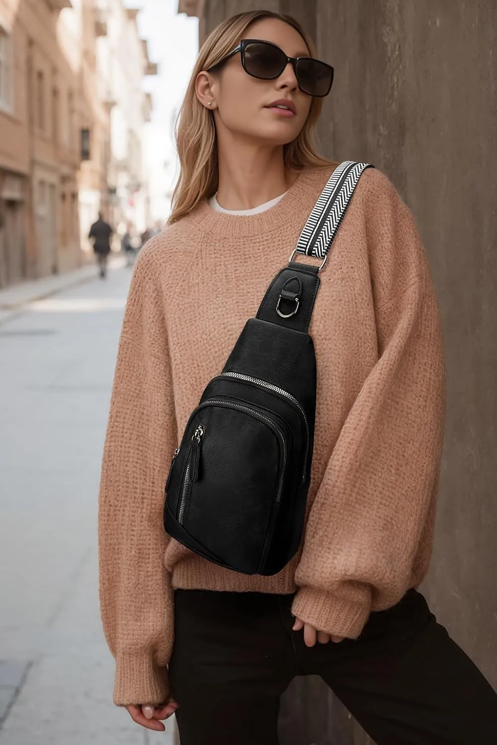 Leather Crossbody Bags Sling Bag for Women, Shoulder Backpack, Leather Sling Bag for Women Crossbody Purse Travel