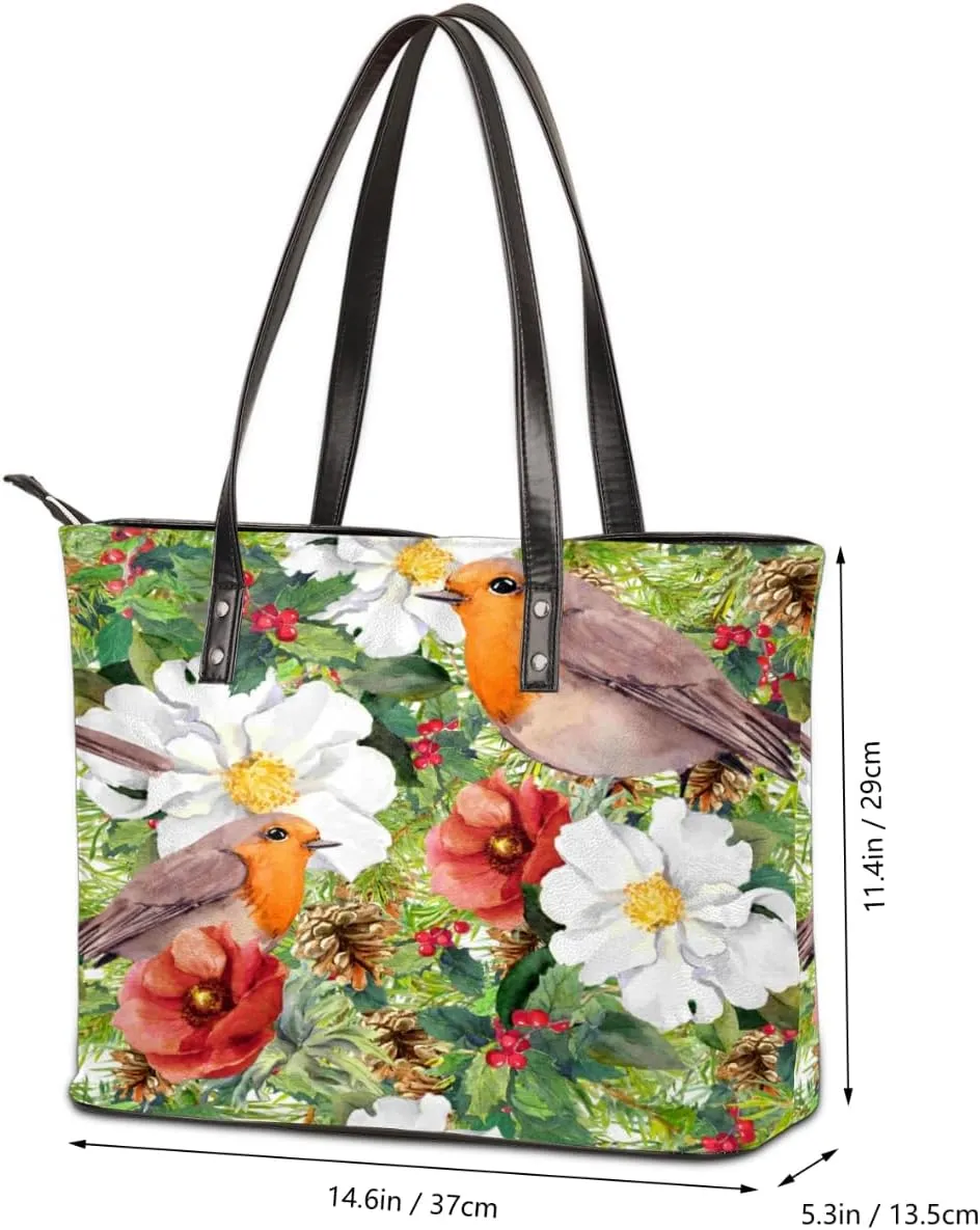 Leather Tote Bag for Women Fashion Shoulder Bag Purses and Handbags Large Capacity Satchel Bags for Work Travel