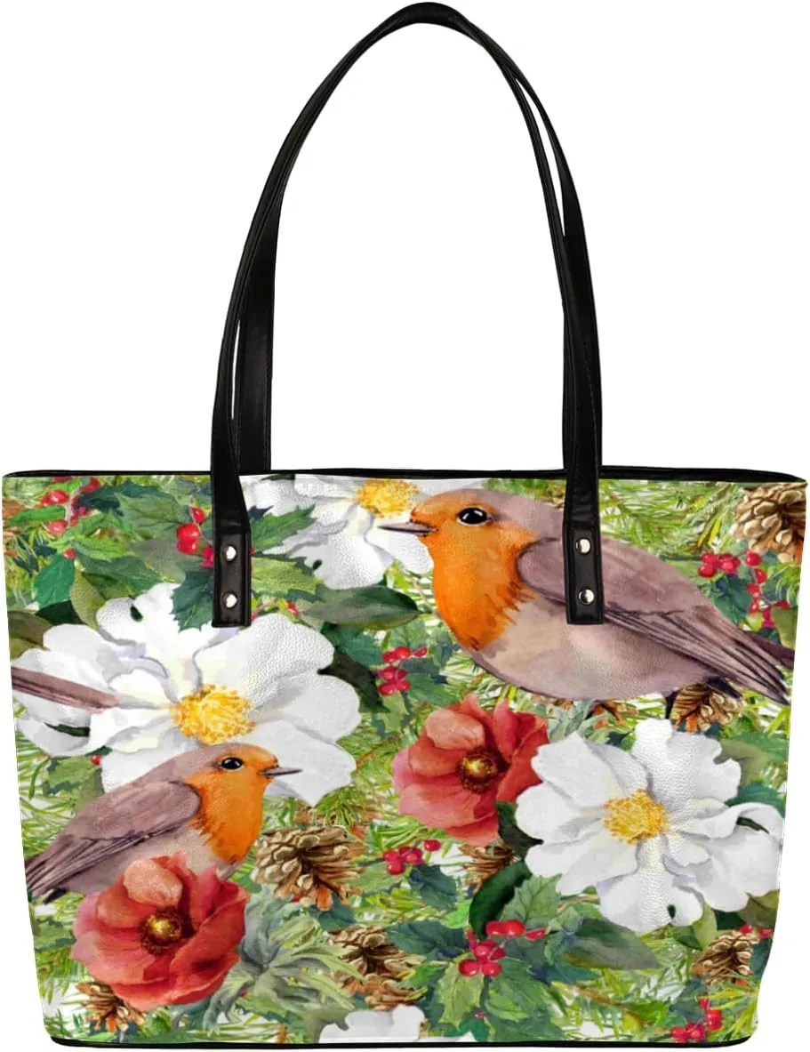 Leather Tote Bag for Women Fashion Shoulder Bag Purses and Handbags Large Capacity Satchel Bags for Work Travel