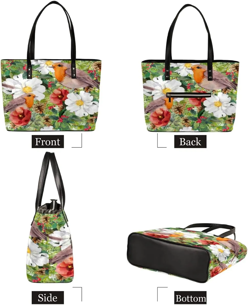 Leather Tote Bag for Women Fashion Shoulder Bag Purses and Handbags Large Capacity Satchel Bags for Work Travel
