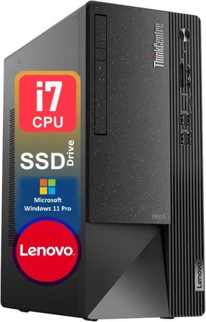Lenovo ThinkCentre Business Desktop| Intel Core i7 Processor | 32GB RAM | 1TB SSD | Support Upto 3 Monitors | HDMI & USB-C | Ethernet | Wi-Fi | Bluetooth | Keyboard & Mouse| Windows 11 Pro