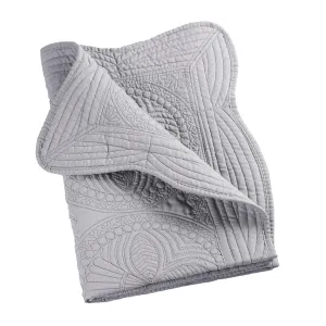 Lightweight Baby Quilt Neutral Durable, Personlized Baby Blankets Monogram Embossed, Four Seasons Cotton Quilted Blanket Toddler Quilt for Boys and Girls 36x46 Inches White (Gray)