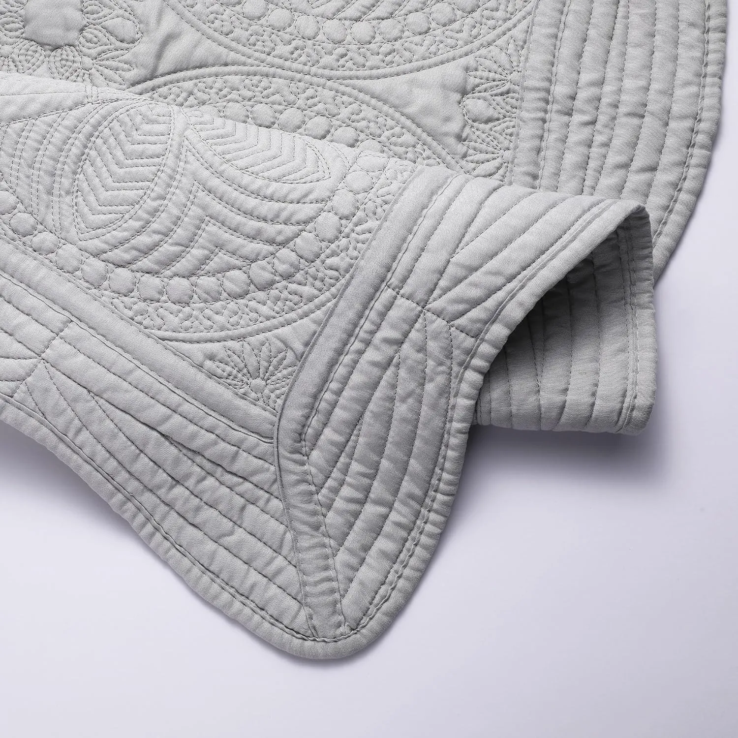 Lightweight Baby Quilt Neutral Durable, Personlized Baby Blankets Monogram Embossed, Four Seasons Cotton Quilted Blanket Toddler Quilt for Boys and Girls 36x46 Inches White (Gray)