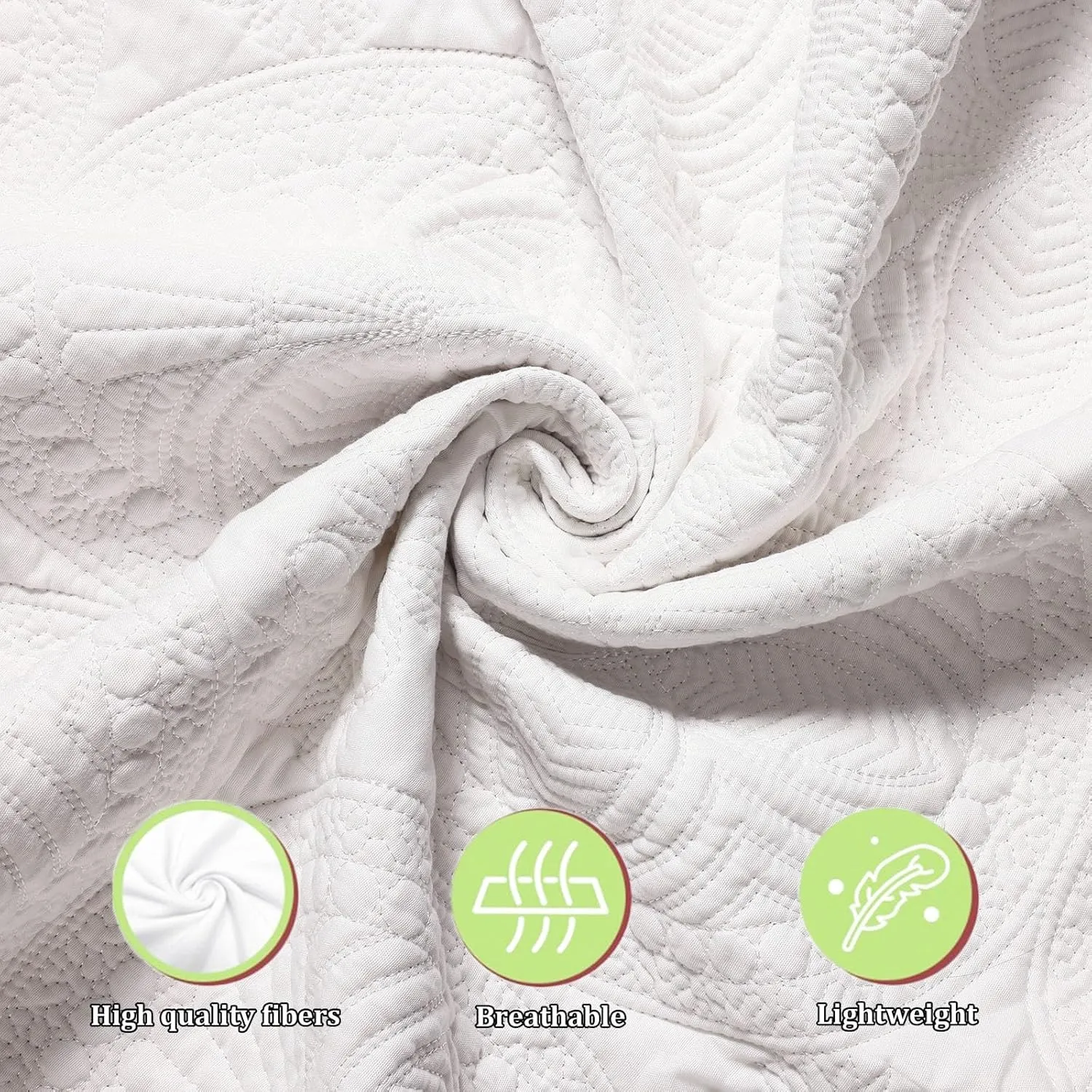 Lightweight Baby Quilt Neutral Durable, Personlized Baby Blankets Monogram Embossed, Four Seasons Cotton Quilted Blanket Toddler Quilt for Boys and Girls 36x46 Inches White