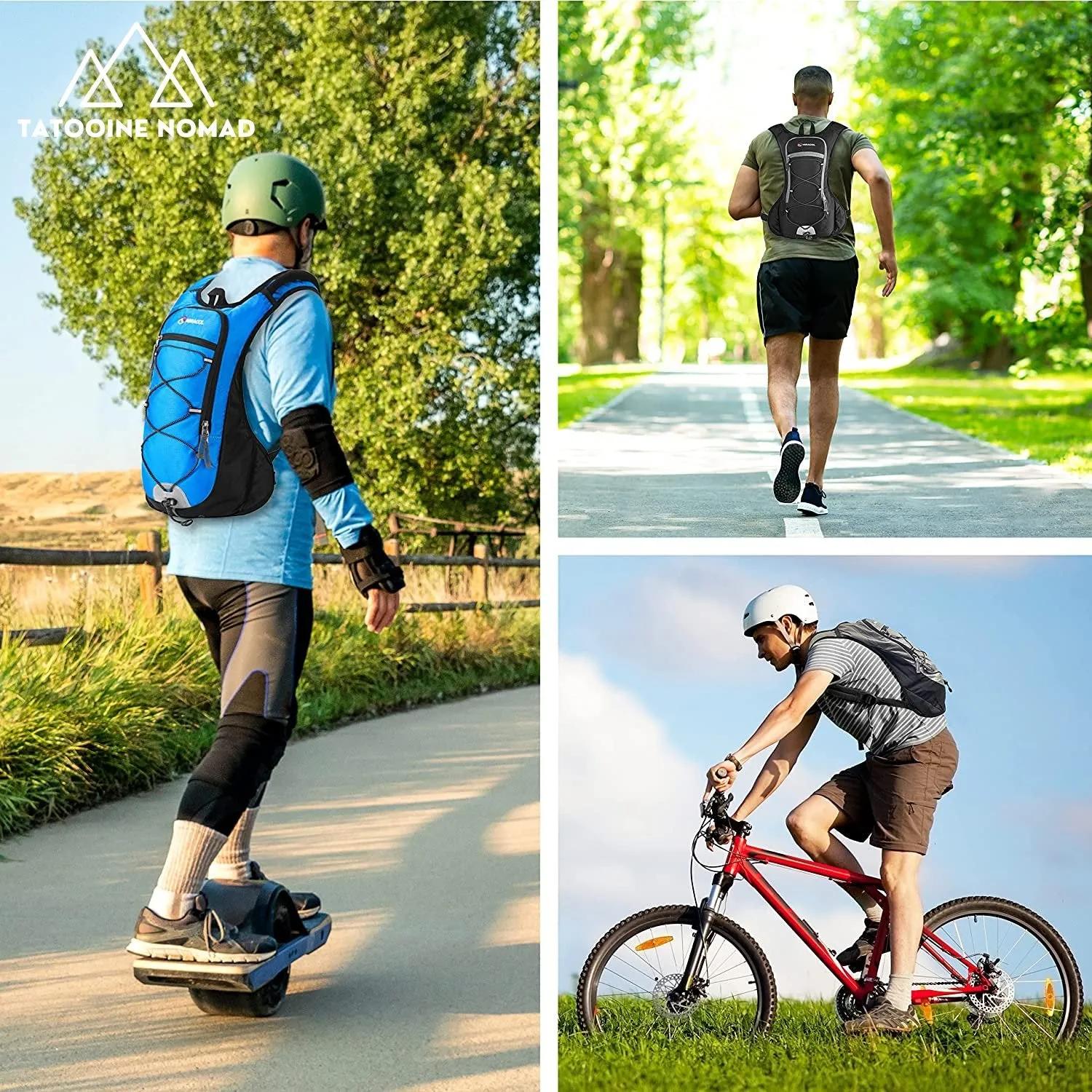 lightweight hydration pack with 2L bladder for outdoor activities