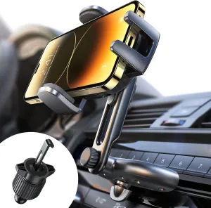 LISEN CD Phone Holder for Car,Adjustable CD Slot Phone Mount Holder for iPhone Ultra Sturdy Cell Phones Holders for Your Car Accessories for Women for iPhone 16e 16 Samsung S25 S24 All Phones,Black