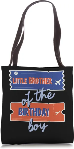 Little Brother Of Birthday Boy Travel Theme Matching Family Tote Bag