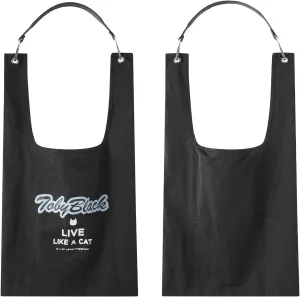 Live Like A Cat LOGO BAG with Detachable Genuine Leather Strap – Tote Bag for Shopping, Dining Out, and Everyday Style
