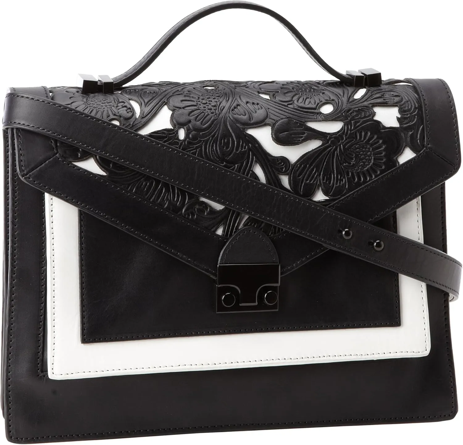 LOEFFLER RANDALL Rider Bag-tva, White/Black